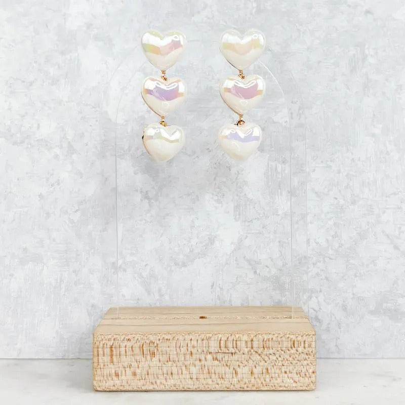 Iridescent Heart Trio Earrings T-Shirts
