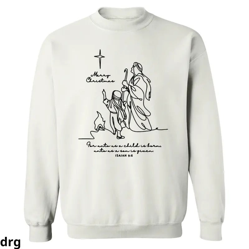 Isaiah 9:6 Minimalist Nativity Art Religious Bible Verse T-Shirts
