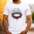 Is Finished Christian Pure Cotton Casual Street Crew Neck Short Sleeve Tops Perfect T-Shirts