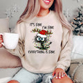 Is Fine I Am Fine Everything Is Fine Cat Shirt Meowy Shirt Black Cat Merry Cat Lover Shirt T-Shirts