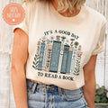 Good Day Read Book Shirt Book Lover Floral Books Teacher Shirt Bookish Librarian Casual Cotton Casual Cotton T-Shirts