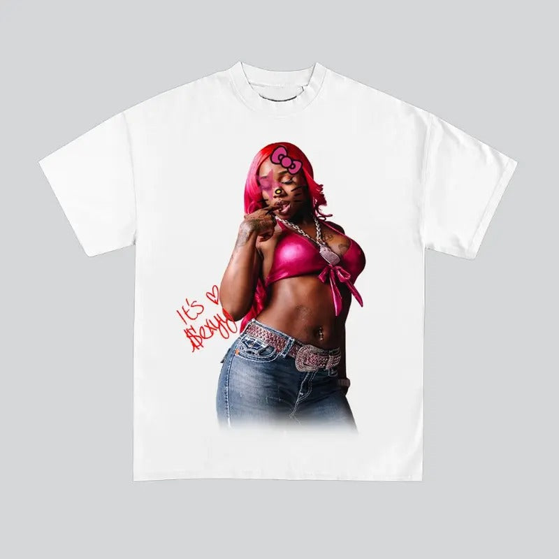 Sexyy Kitty Red Super Star Rap Shirt Streetwear New T-Shirts