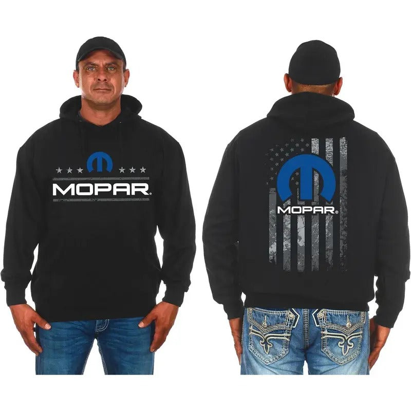 JH GROUP Mopar American Flag 2 Sided Classic Cotton T-Shirts
