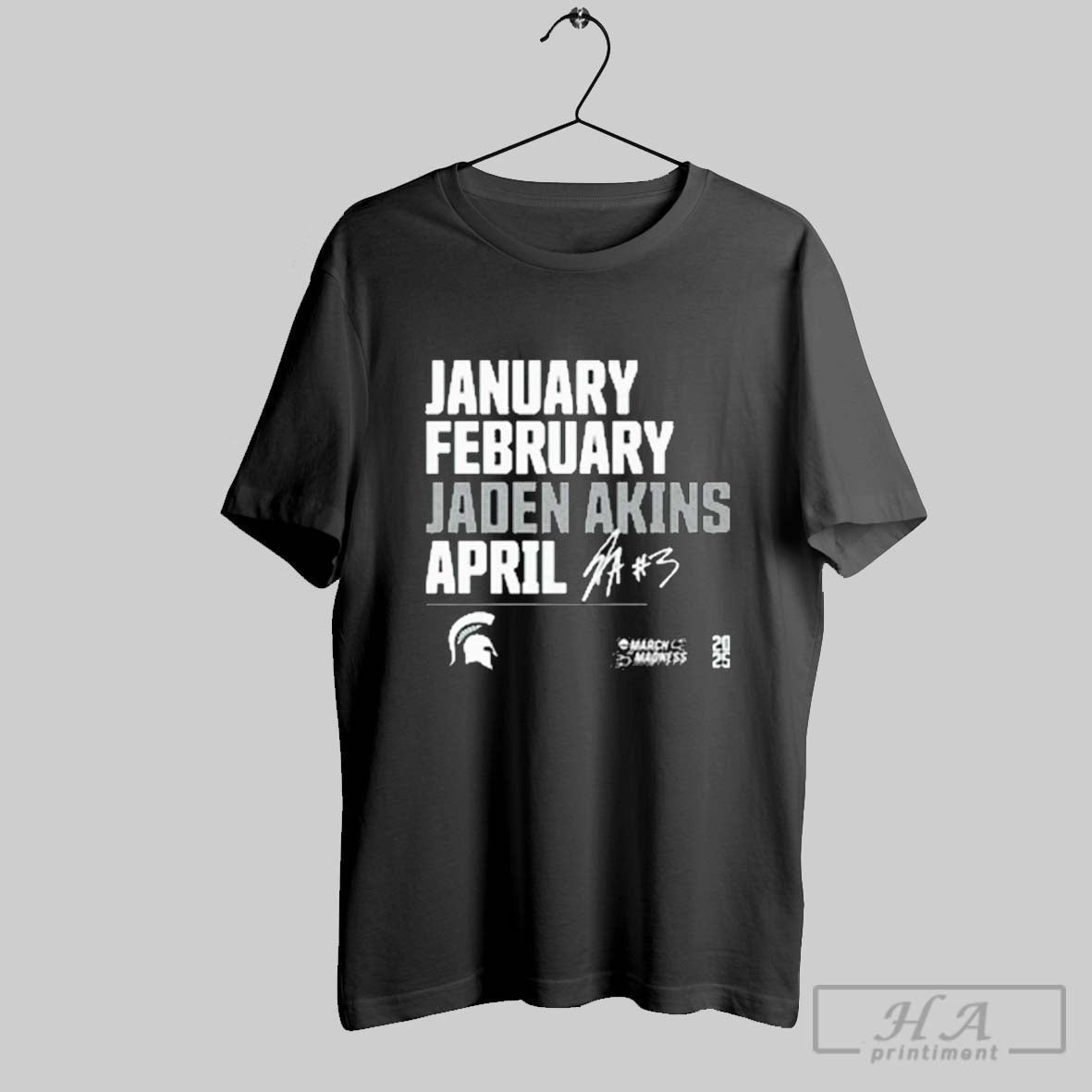 January February Jaden Akins April Michigan State Spartans Basketball Ncaa March Madness 2025 Signature