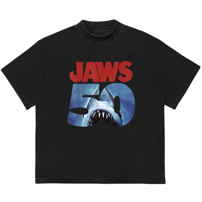 Jawsjaw 50th Anniversary Cool Him Cotton Print T-Shirts