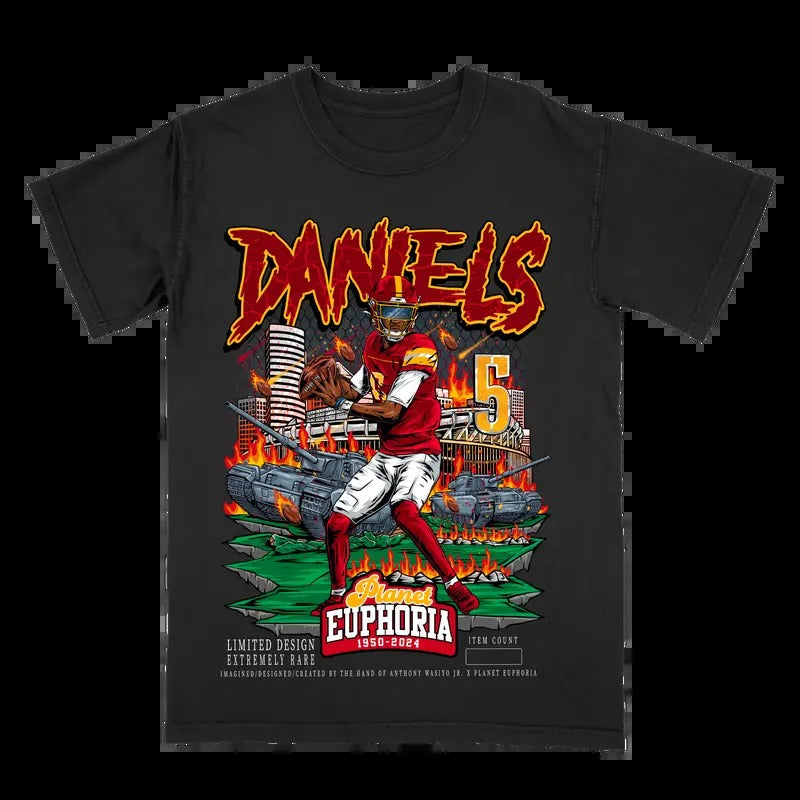 Jayden Daniels V2 Black Fan Casual Menswear T-Shirts