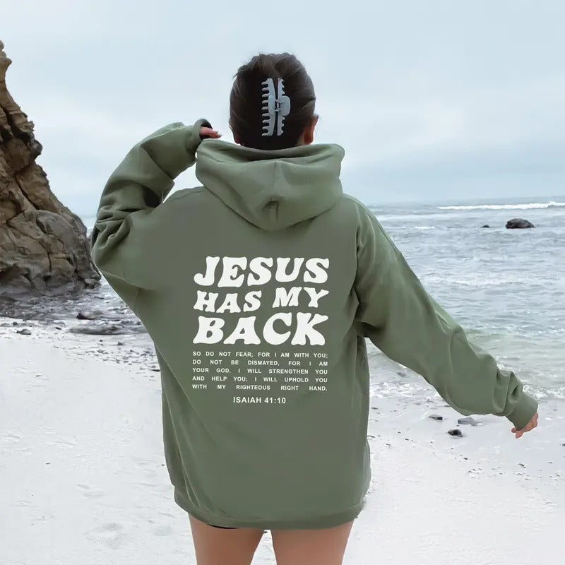 Jesus Has My Back Words Back Christian Bible Verse Christian Christianity Religious T-Shirts