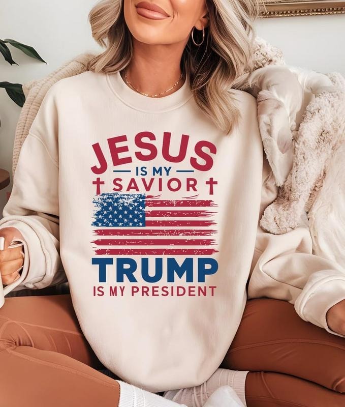 Jesus Is My Savior Trum Is My President Trum 2024 Shirt Trum Won Shirt President Trum Religious Political Christian T-Shirts