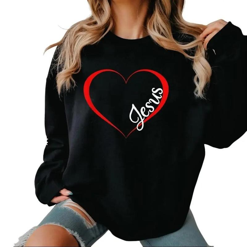 Jesus Is My Valentine Christian Casual Fleece Fabric Tops T-Shirts