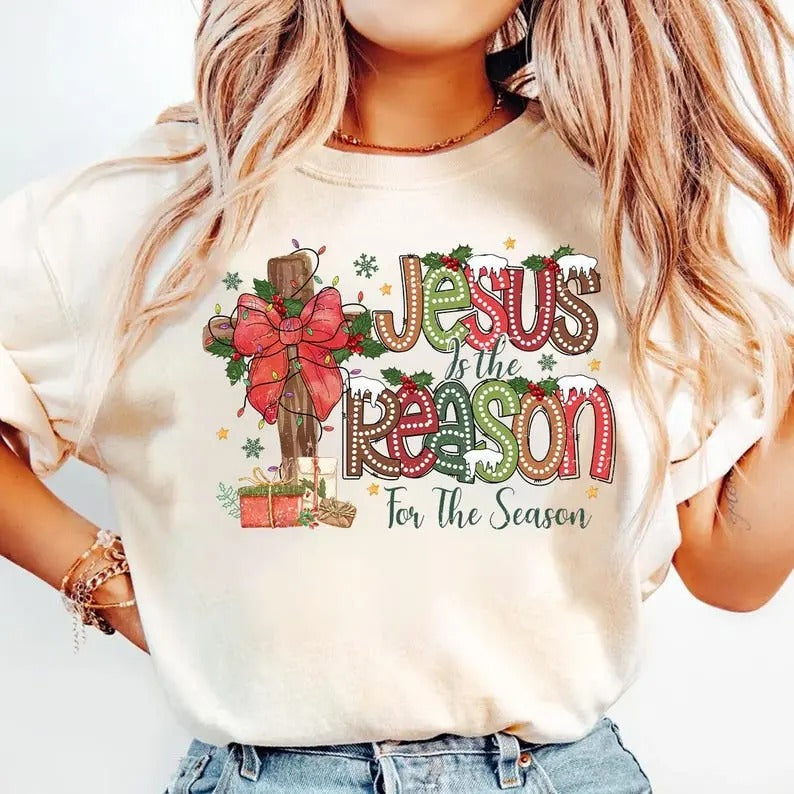 Jesus Reason Season Faith Merry Jesus Christian Tshirtstyle{N002}2 T-Shirts