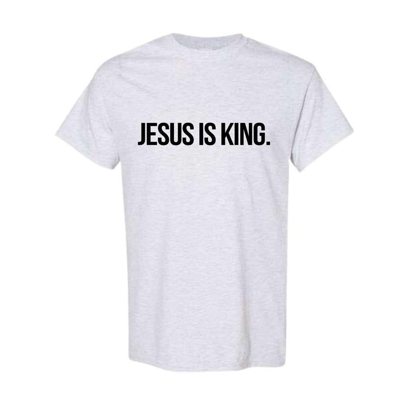 Jesus Is King Easter Slogan Print Round Neck Summer Clothes Comfort Classic Menswear Clothes Daily Streetwear Full Color Full Size T-Shirts