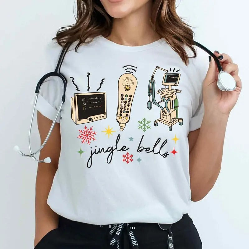Jingle Nurse Funny Nurse Shirt Nurse Xmass Doctor Shirt T-Shirts