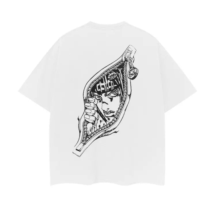 JoJo'S Bizarre Adventure "Bucciarati Goodbye" Heavyweight Vintage 100% Cotton Anime Menswear Top Printed Shirts Crew Necks Casual Streetwear White Baggy Tropical T-Shirts