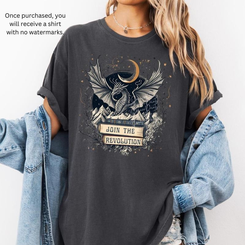 Join Revolution Book Dragon Shirt Bookish Book Lover Reading Fourth Wing Shirtstyle{N002}2 T-Shirts