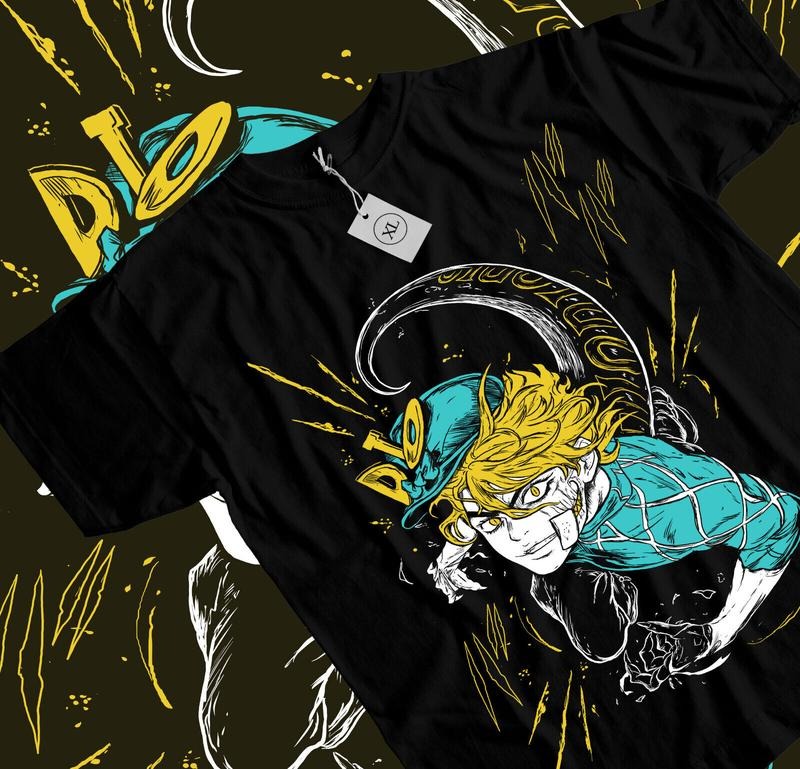 Jojo S Bizarre Diego Brando S 4XL Anime Manga S 4XL Black Shirt T-Shirts
