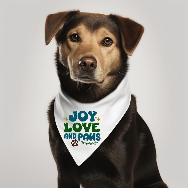 Joy Love Paws Dog Bandana Dog Saying Handkerchief Pet Neck Scarf Puppy Bandana Pet Owner Scarf T-Shirts