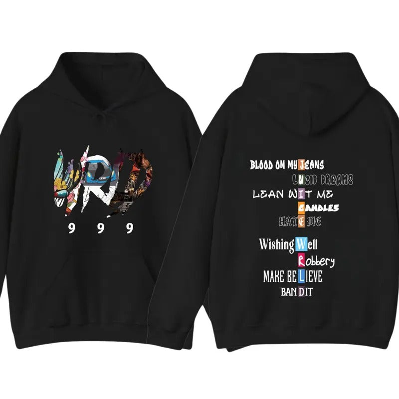 Juice Wrld Songs Hip Hop Rapper Juice Wrld 999 Streetwear Enthusiasts Menswear Long Sleeve Casual Wetsuit Baggy Lengthened T-Shirts