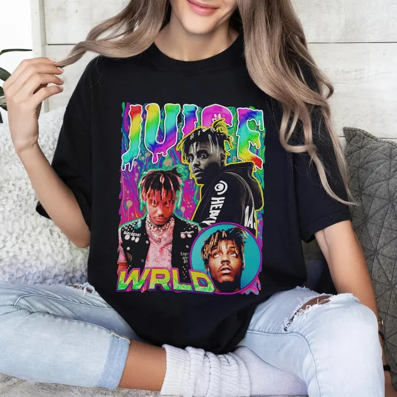 Juice Wrld Party Never Ends Juice Wrld 999 Juice World Pre Party Bootleg Rap Hip Hop T-Shirts