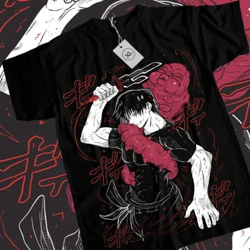 Jujutsu Kaisen Fushiguro Toji Anime Horror Black Short Sleeve All Size T-Shirts