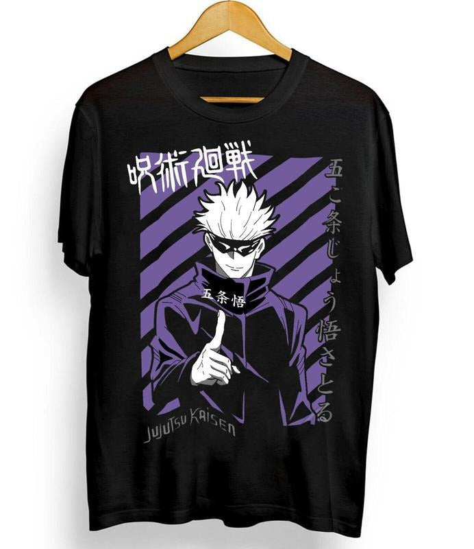 Jujutsu Kaisen Manga Anime Saturo Gojo Black Fans Top Streetwear T-Shirts