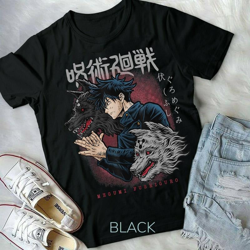 Jujutsu Kaisen Megumi Fushiguro Kon Divine Dogs Otaku New Shirt T-Shirts