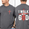 Jumpstart Sale I Walk God Pure Cotton Casual Street Crew Neck Short Sleeve Tops Perfect T-Shirts