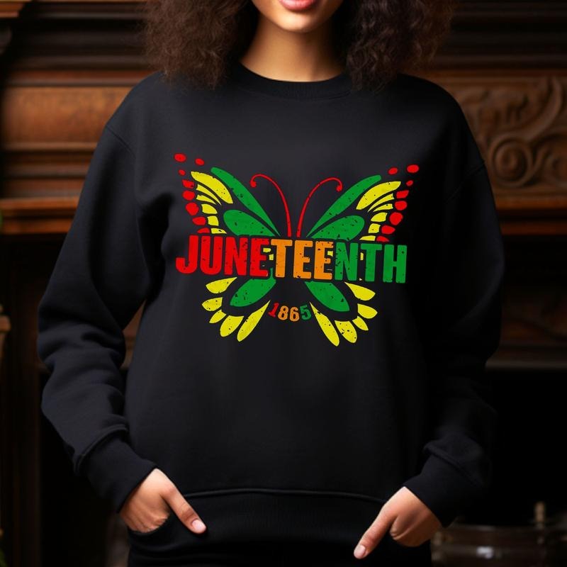 Juneteenth Butterfly Coquette Bow Juneteenth Freeish Since 1865 Shirt Black Independence Day BLM Black Power Black History Month T-Shirts