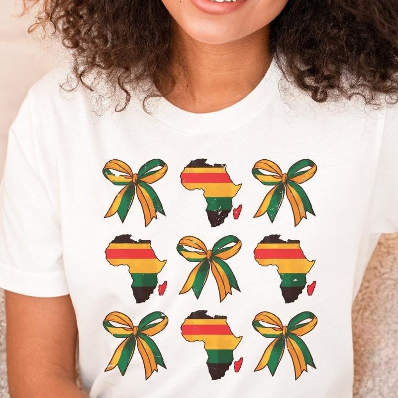 Juneteenth Coquette Bow Shirt African American Freedom Day Bow Juneteenth Ribbon Coquette Bow BLM Shirt T-Shirts