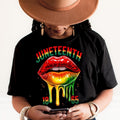 Juneteenth Lips Dripping Melanin Lips Shirt 1865 Freedom Day Black Woman Pride Black Girl Magic Shirt Her T-Shirts