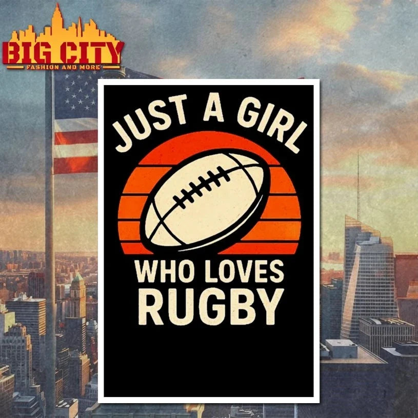 Just A Girl Who Loves Rugby Vintage Sunset t-shirt