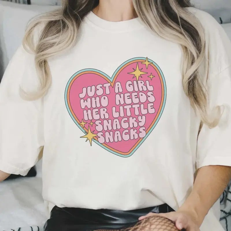 Just Girl Who Needs Her Little Snacky Snacks DTF Transfers THIS IS NOT SHIRT T-Shirts
