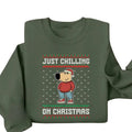 Just Chilling Ugly Chill Guy Shirt Funny Dog Cartoon Shirt Tiktok Meme T-Shirts