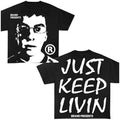 Just Keep Livin Y2k Cotton Fabric Top Streetwear T-Shirts