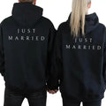 Just Married Bridal Honeymoon Wifey Couples Engagement Casual Classic Fabric Menswear T-Shirts