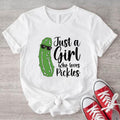 Just Girl Who Loves Pickles Pickles Lover Shirt Pickle Woman Cucumber Foodie Bday T-Shirts
