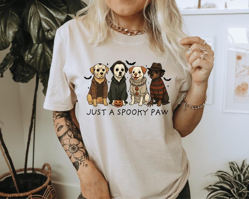 Just Spooky Paw Halloween Cute Dog & Autumn T-Shirts