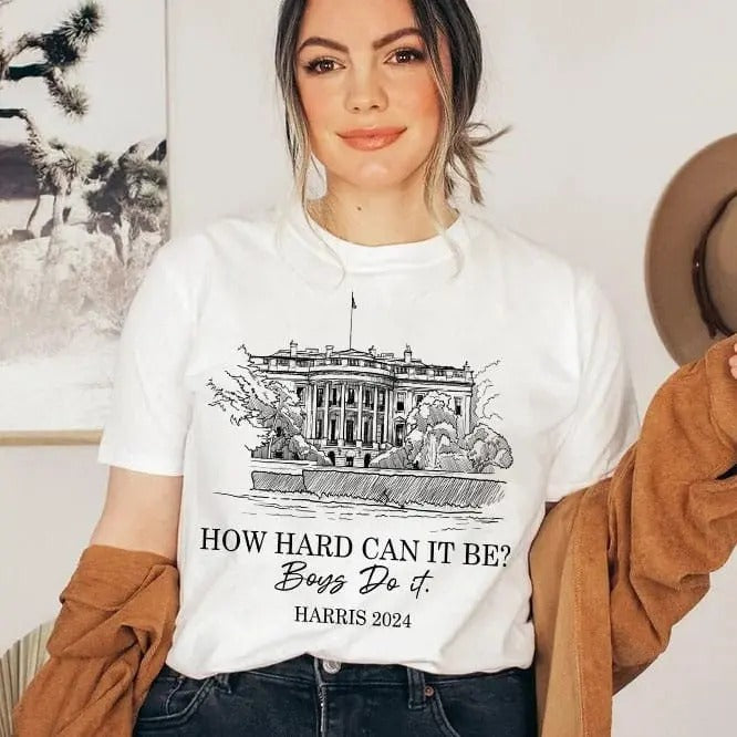 Kamala 2024 Shirt How Hard Can Be Do Harris President Vote Blue Democratic Office Shirt Trend 2025 Shirt Best Selling Shirt Hot Tiktok T-Shirts