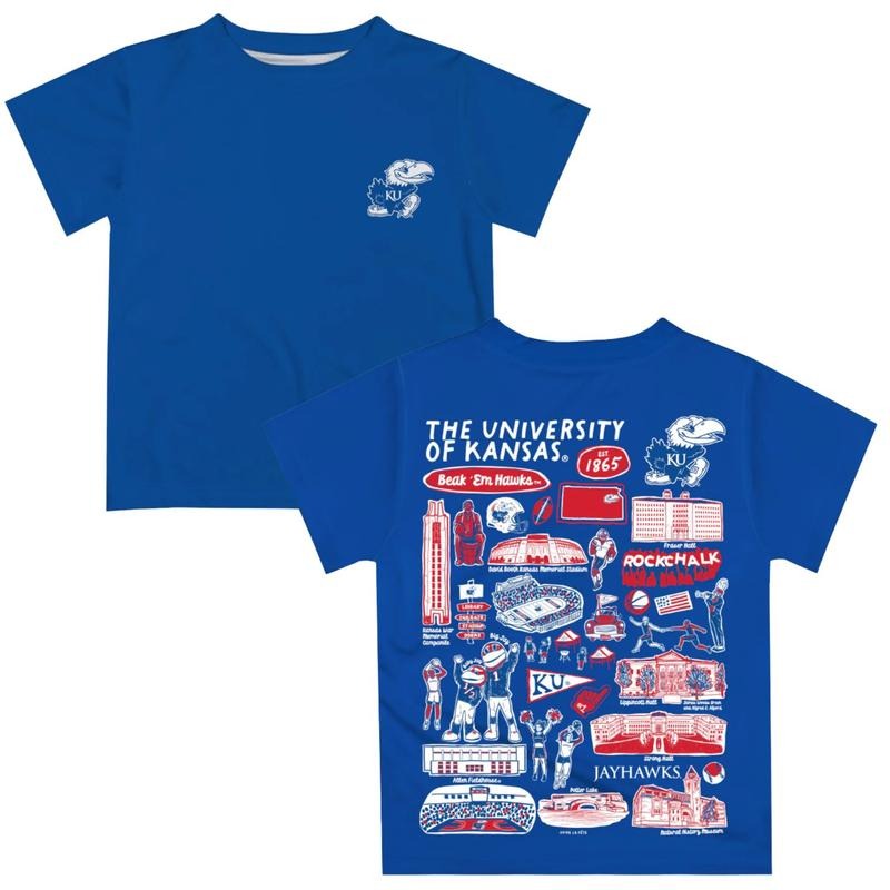 Kansas Jayhawks Impressions Artwork Relaxed Fit Kansas Jayhawks Short Sleeve Shirt T-Shirts
