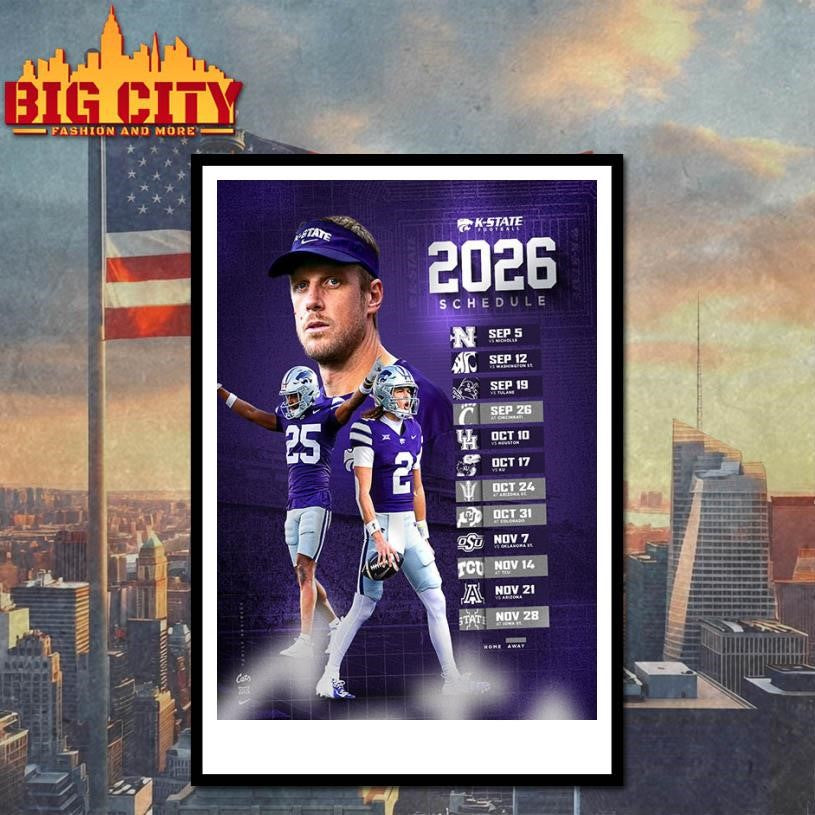 Kansas State Wildcats Football NCAA Schedule Season 2026 Poster Shirt