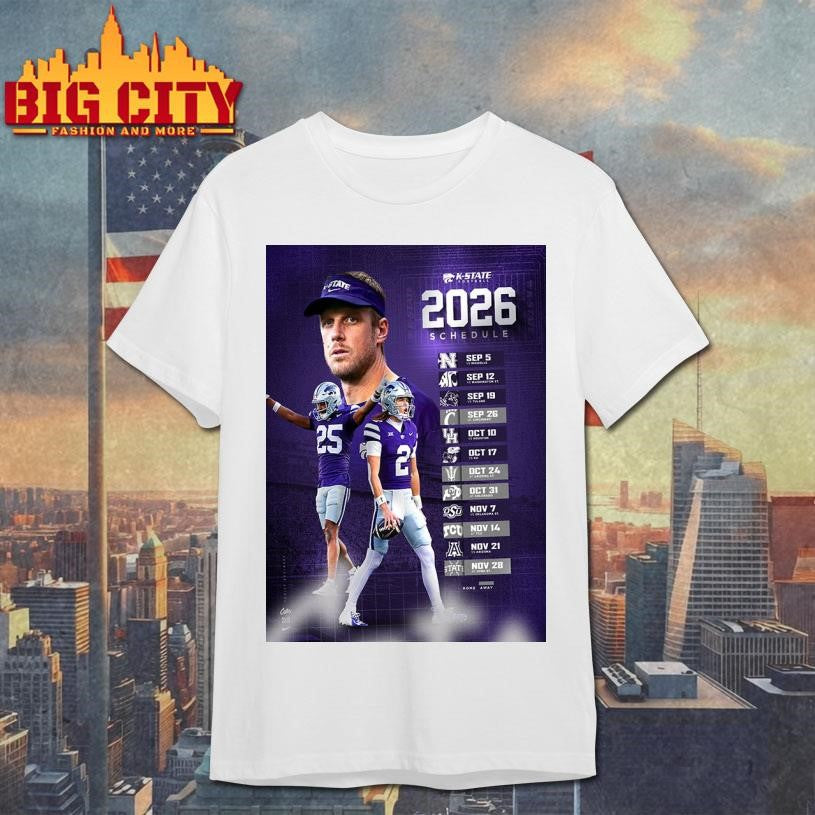 Kansas State Wildcats Football NCAA Schedule Season 2026 Poster Shirt