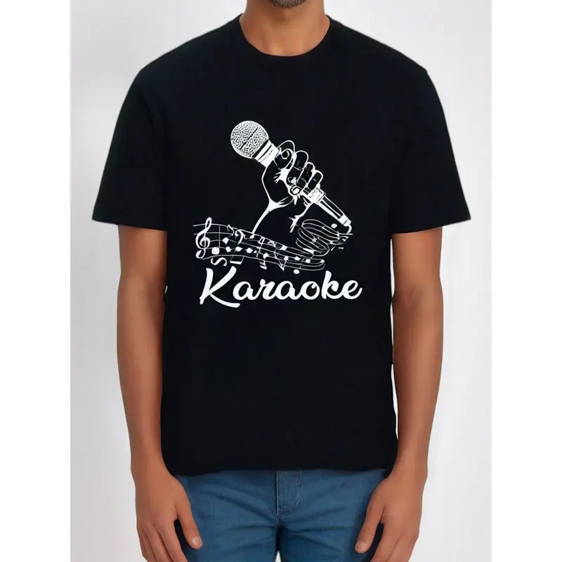 Karaoke Bar Singer Party Music Microphone Notes Song Made USA T-Shirts