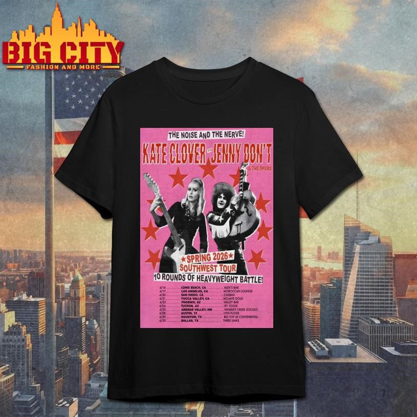Kate Clover VS Jenny Don’t Spring 2026 Southwest Tour Poster Shirt