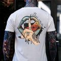 Keep Silence Gothic Lips Print T-Shirts