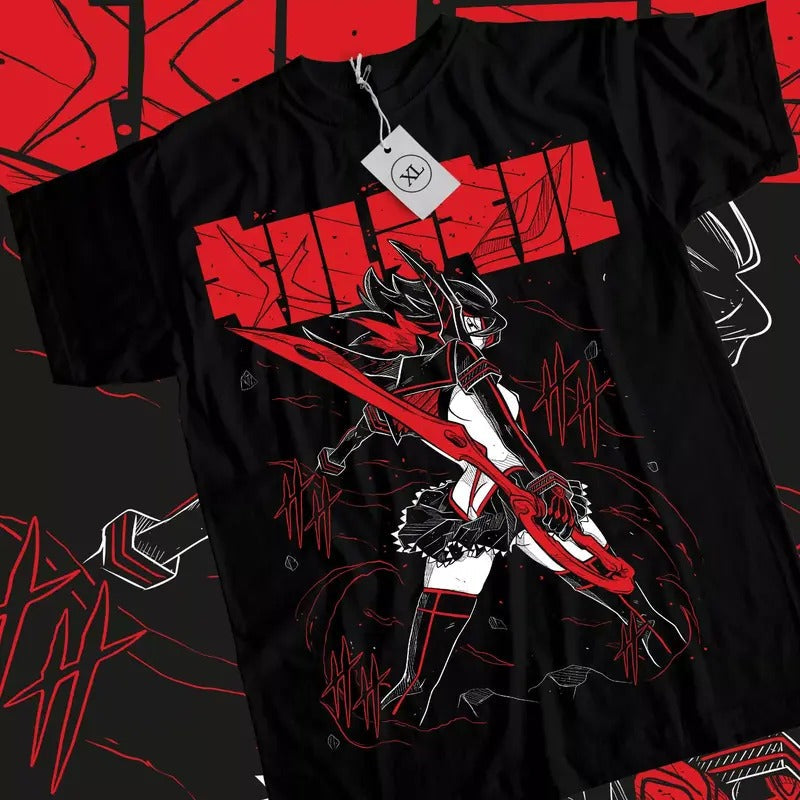 Kill La Kill Ryuko Girl Anime Ryuko Matoi Senketsu Black Shirt All Size T-Shirts
