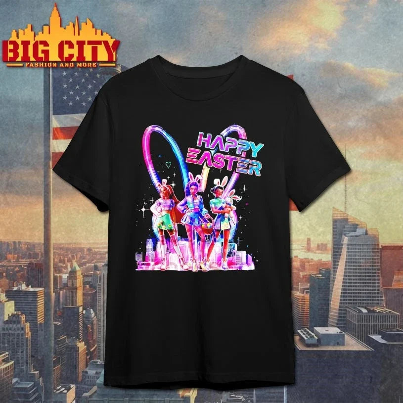 Kpop Hunters Happy Easter Bunny Neon Style T-Shirt