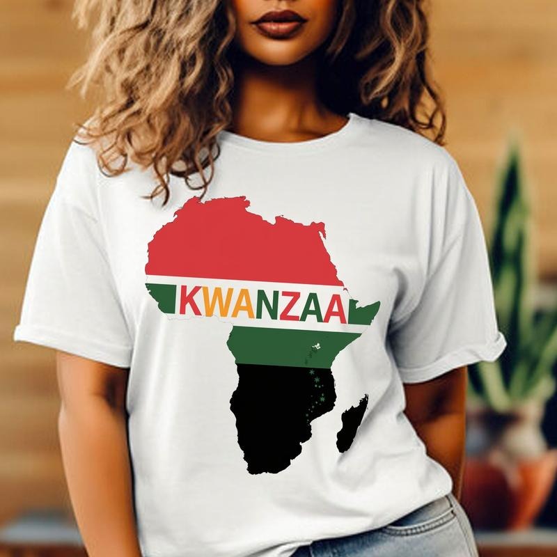 Kwanzaa Africa Map Shirt Kwanzaa Shirt Shirt Happy Kwanzaa African American Shirts T-Shirts