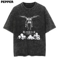 L Ryuzaki Washed Vintage Anime Shirt Anime L Ryuzaki Shirt L Ryuzaki Anime Shirt Shirt Fan Anime Man Menswear Top Underwear Streetwear Tropical T-Shirts
