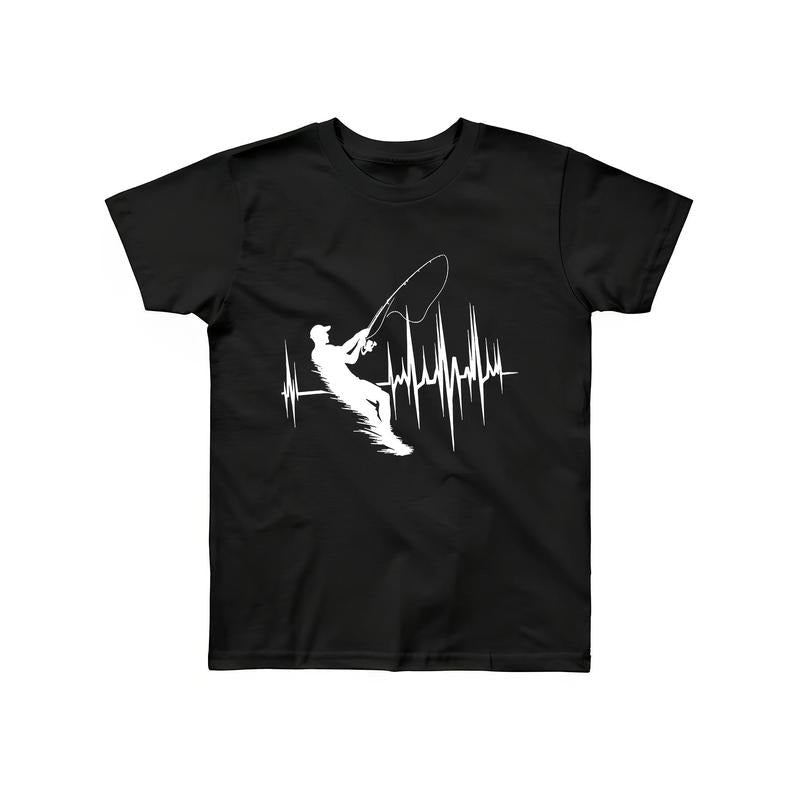 Lake Mode Fishing Shirt Front Printed Short Sleeve Top Casual Sport Comfortable & Breathable Summer Spring & Fall Made USA T-Shirts