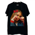Lattooo Kitty Red Cotton Fabric T-Shirts
