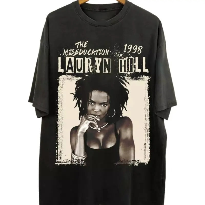 Lauryn Hill Rapp Lauryn Hill Retro 90s Lauryn Hill Shirt Streetwear Classic Cotton Fabric Top T-Shirts